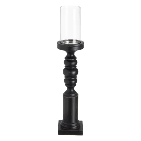 Castiçais Preto Madeira Cristal 12 x 12 x 62 cm de BigBuy Home, Candelabros e suportes para velas - Ref: S8807216, Preço: 39,...