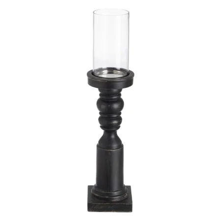 Portavelas Negro Madera Cristal 12 x 12 x 55 cm de BigBuy Home, Candelabros y portavelas - Ref: S8807217, Precio: 35,04 €, De...