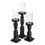 Portavelas Negro Madera Cristal 12 x 12 x 55 cm de BigBuy Home, Candelabros y portavelas - Ref: S8807217, Precio: 35,04 €, De...