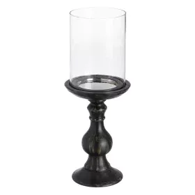 Candleholder Black Wood Crystal 18 x 18 x 47 cm by BigBuy Home, Candelabras and candle holders - Ref: S8807223, Price: 35,26 ...