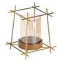 Castiçais Castanho Dourado Madeira Cristal Aço 20 x 20 x 23 cm de BigBuy Home, Candelabros e suportes para velas - Ref: S8807...