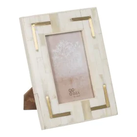 Cadre photo Crème Doré Résine Cuivre 10 x 15 cm 17 x 1,5 x 22 cm de BigBuy Home, Cadres muraux et de table - Réf : S8807235, ...