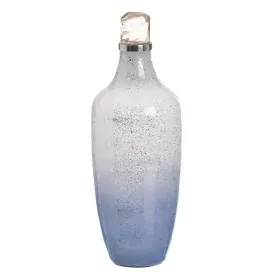 Bouteille Bleu Argenté Résine Verre 16 x 16 x 44 cm Décorative de BigBuy Home, Objets de décoration - Réf : S8807304, Prix : ...