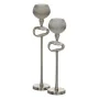 Candleholder Grey Silver Aluminium Crystal 11 x 11 x 56 cm by BigBuy Home, Candelabras and candle holders - Ref: S8807321, Pr...