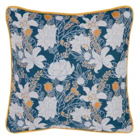 Coussin Bleu Fleurs 45 x 10 x 45 cm de BigBuy Home, Coussins - Réf : S8807372, Prix : 14,17 €, Remise : %