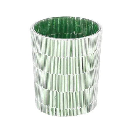 Portavelas Verde Cristal Cemento 10 x 10 x 13 cm de BigBuy Home, Candelabros y portavelas - Ref: S8807424, Precio: 8,31 €, De...