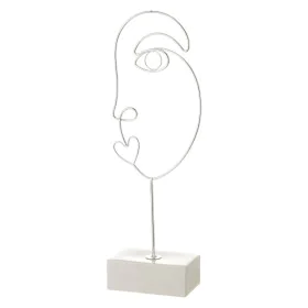 Figurine Décorative Blanc Argenté Céramique Fer 15,7 x 8 x 42,9 cm de BigBuy Home, Objets de décoration - Réf : S8807478, Pri...