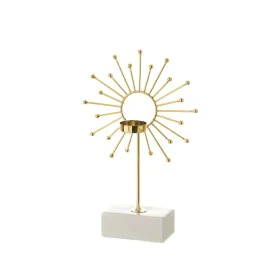 Bougeoir Blanc Doré Céramique Fer 18,4 x 8,4 x 29,1 cm de BigBuy Home, Bougeoirs et chandeliers - Réf : S8807486, Prix : 6,88...