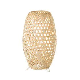 Lampe de bureau Naturel Métal Bambou 40 W 220-240 V 20 x 20 x 35 cm de BigBuy Home, Lampes de chevet - Réf : S8807519, Prix :...