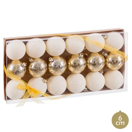 Bolas de Natal Dourado Plástico Ø 6 cm (18 Unidades) de BigBuy Home, Natal - Ref: S8807638, Preço: 10,50 €, Desconto: %