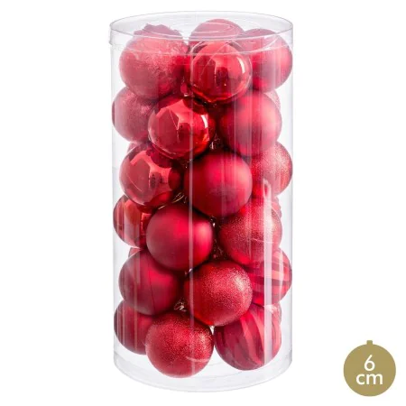 Bolas de Natal Vermelho Plástico Ø 6 cm (30 Unidades) de BigBuy Home, Natal - Ref: S8807665, Preço: 10,70 €, Desconto: %