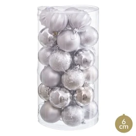 Boules de Noël Argenté Plastique Ø 6 cm (30 Unités) de BigBuy Home, Noël - Réf : S8807666, Prix : 10,70 €, Remise : %