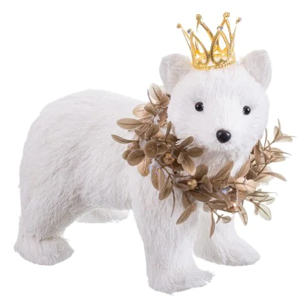 Decorazione Natalizia Bianco Oro Orso 22 x 15 x 20 cm di BigBuy Home, Natale - Rif: S8807687, Prezzo: 20,03 €, Sconto: %