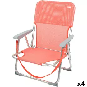 Cadeira de Campismo Acolchoada Aktive Flamingo Coral 44 x 72 x 35 cm (4 Unidades) de Aktive, Cadeiras articuladas - Ref: S890...