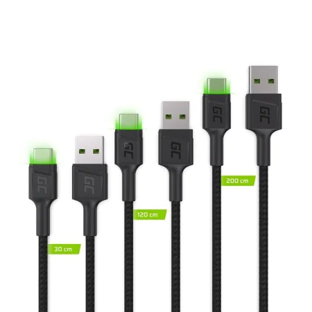 USB to USB-C Adapter Green Cell KABGCSET01 Black Green 2 m (3 Units) by Green Cell, USB Cables - Ref: S91108872, Price: 15,14...