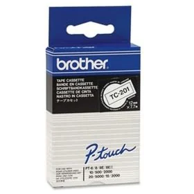 Ruban Laminé pour Etiqueteuses Brother TC-201 Blanc/Noir 12 mm 12 mm x 7,7 m de Brother, Étiquettes adhésives et autocollants...