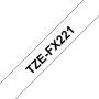 Laminated Tape for Labelling Machines Brother TZe-FX221 Black Black/White (9 mm x 8 m) by Brother, Adhesive labels and sticke...