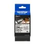 Ruban Laminé pour Etiqueteuses Brother TZE-SE5 Noir Noir/Blanc 24 mm de Brother, Étiquettes adhésives et autocollants - Réf :...