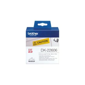 Ruban Laminé pour Etiqueteuses Brother DK-22606 Noir/Jaune 62 mm x 15,24 m de Brother, Étiquettes adhésives et autocollants -...