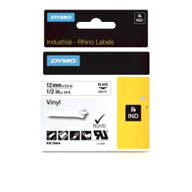 Ruban Laminé pour Etiqueteuses Dymo 18444 Blanc Noir/Blanc 12 mm de Dymo, Étiquettes adhésives et autocollants - Réf : M05054...