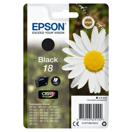 Cartucho de Tinta Original Epson C13T18014012 Negro de Epson, Tóners y tinta de impresora - Ref: M0506022, Precio: 18,82 €, D...