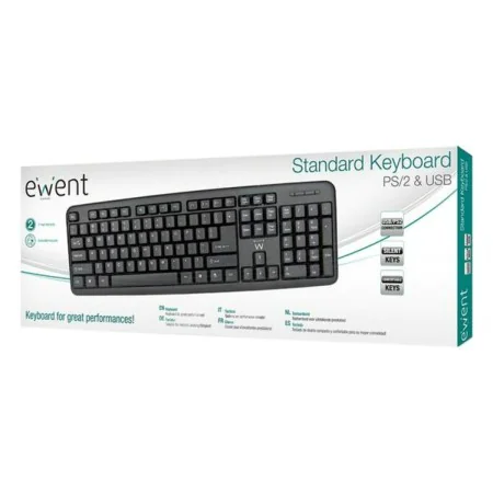 Clavier Ewent EW3109 PS/2 USB Noir de Ewent, Claviers - Réf : S0224813, Prix : 7,76 €, Remise : %