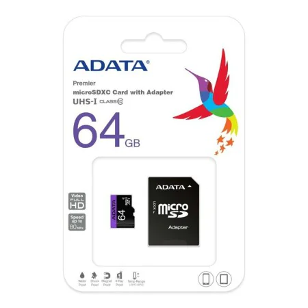 Micro SD Memory Card with Adaptor Adata CLASS10 64 GB by Adata, Memory cards - Ref: S0233623, Price: 6,12 €, Discount: %