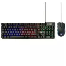 clavier et souris Ewent PL3201 Noir Multicouleur Espagnol Qwerty de Ewent, Ensembles Clavier et Souris - Réf : S0237767, Prix...