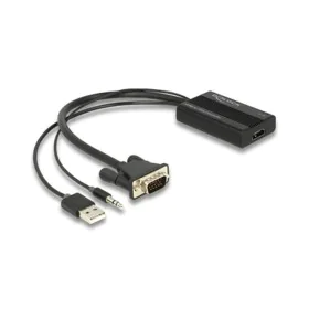 Adaptador HDMI a VGA con Audio DELOCK 64172 Negro 25 cm de DELOCK, Cables HDMI - Ref: S0239205, Precio: 44,69 €, Descuento: %