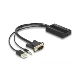 Adaptador HDMI a VGA con Audio DELOCK 64172 Negro 25 cm de DELOCK, Cables HDMI - Ref: S0239205, Precio: 46,11 €, Descuento: %