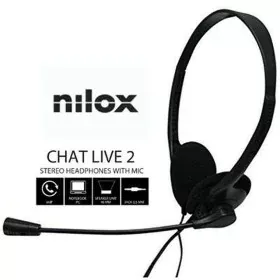 Casques avec Microphone Nilox NXCM0000004 Noir de Nilox, Écouteurs et accessoires - Réf : S0241527, Prix : 6,52 €, Remise : %