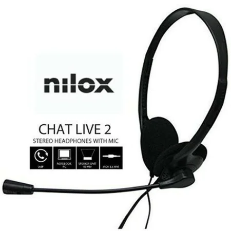 Headphones with Microphone Nilox NXCM0000004 Black by Nilox, Headphones and accessories - Ref: S0241527, Price: 7,25 €, Disco...