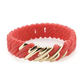 Pulsera Mujer TheRubz 02-100-418 Rojo Silicona Acero Inoxidable Dorado Acero/Silicona (15 mm x 18 cm) de TheRubz, Pulseras - ...