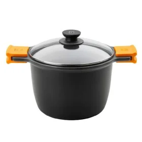 Casserole avec couvercle en verre BRA A273907 Noir Métal Aluminium Aluminium forgé Aluminium fondu (1 Unités) de BRA, Marmite...