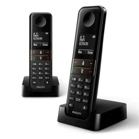 Téléphone Sans Fil Philips D4702B/34 Duo 1,8" DECT (2 pcs) de Philips, Téléphones fixes et résidentiels - Réf : S0427380, Pri...