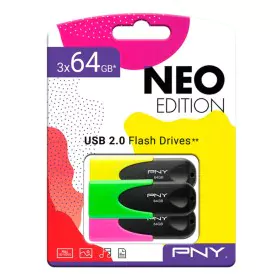 Clé USB PNY Noir Multicouleur 64 GB de PNY, Clés USB - Réf : S0440032, Prix : 15,52 €, Remise : %