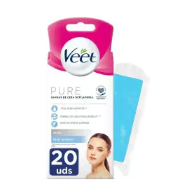 Facial Hair Removal Strips Veet Sensitive skin 20 Units by Veet, Wax hair removal - Ref: S05100606, Price: 6,57 €, Discount: %