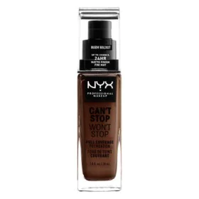 Crème Make-up Base NYX Can't Stop Won't Stop warm walnut (30 ml) by NYX, Foundations - Ref: S05102214, Price: 16,77 €, Discou...