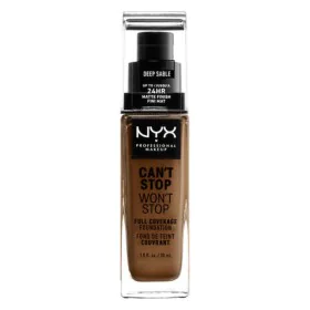 Crème Make-up Base NYX Can't Stop Won't Stop Deep Sable (30 ml) by NYX, Foundations - Ref: S05102223, Price: 16,01 €, Discoun...