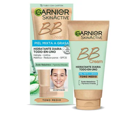 Feuchtigkeitscreme mit Farbe Garnier Skinactive Bb Cream Mischhaut Fettige haut Medium 50 ml Spf 25 von Garnier, BB-Cremes - ...