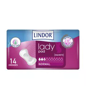 Normal sanitary pads without wings Lindor Lady Pad 14 Units by Lindor, Pantyliners - Ref: S05106431, Price: 7,60 €, Discount: %