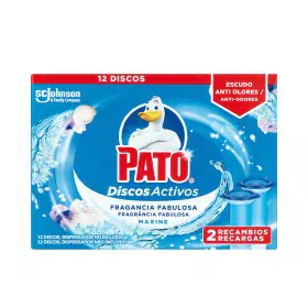 Ambientador de inodoro Pato Discos Activos Recambio Marino 2 Unidades Desinfectante de Pato, Productos de limpieza para inodo...