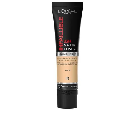 Base de maquillage liquide L'Oreal Make Up Infalible 32H Matte Cover Nº 130 neutral undertone Spf 25 de L'Oreal Make Up, Fond...