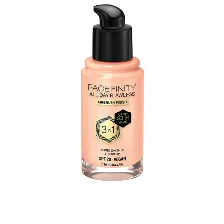 Crème Make-up Base Max Factor Face Finity All Day Flawless 3-in-1 Spf 20 Nº C30 Porcelain 30 ml by Max Factor, Foundations - ...