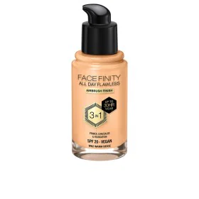 Base de Maquillaje Cremosa Max Factor Face Finity All Day Flawless 3 en 1 Spf 20 Nº W62 Warm beige 30 ml de Max Factor, Bases...