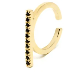 Ladies' Ring Shabama Manhattan Brass gold-plated Black Adjustable by Shabama, Rings - Ref: S05115765, Price: 31,50 €, Discoun...