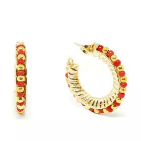 Pendientes Mujer Shabama Etiopia Latón Bañado en oro Rojo 3 cm de Shabama, Pendientes - Ref: S05115774, Precio: 36,76 €, Desc...