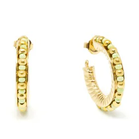 Ladies' Earrings Shabama Etiopia Brass gold-plated Green 2 cm by Shabama, Earrings - Ref: S05115775, Price: 31,50 €, Discount: %