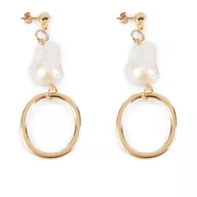 Pendientes Mujer Shabama Balboa Latón Bañado en oro Perlas 8 cm de Shabama, Pendientes - Ref: S05115777, Precio: 56,45 €, Des...