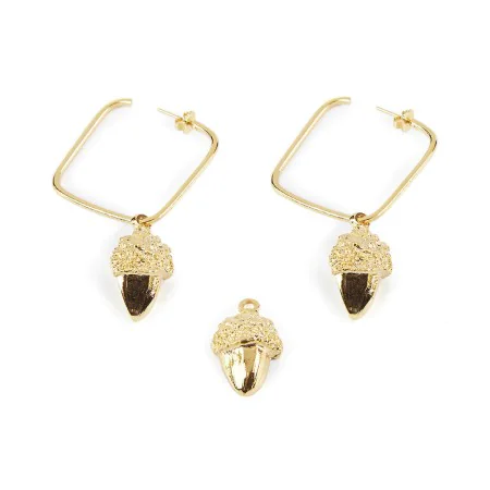 Ladies' Earrings Shabama Brass Acorn Flash gold-plated 3 cm by Shabama, Earrings - Ref: S05115779, Price: 26,61 €, Discount: %